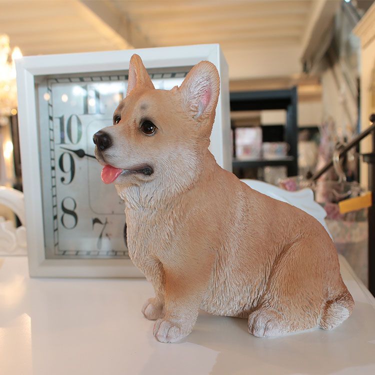 樹脂製 コーギー Corgi 置物 アニマルオーナメント 犬 Dog 動物 ...