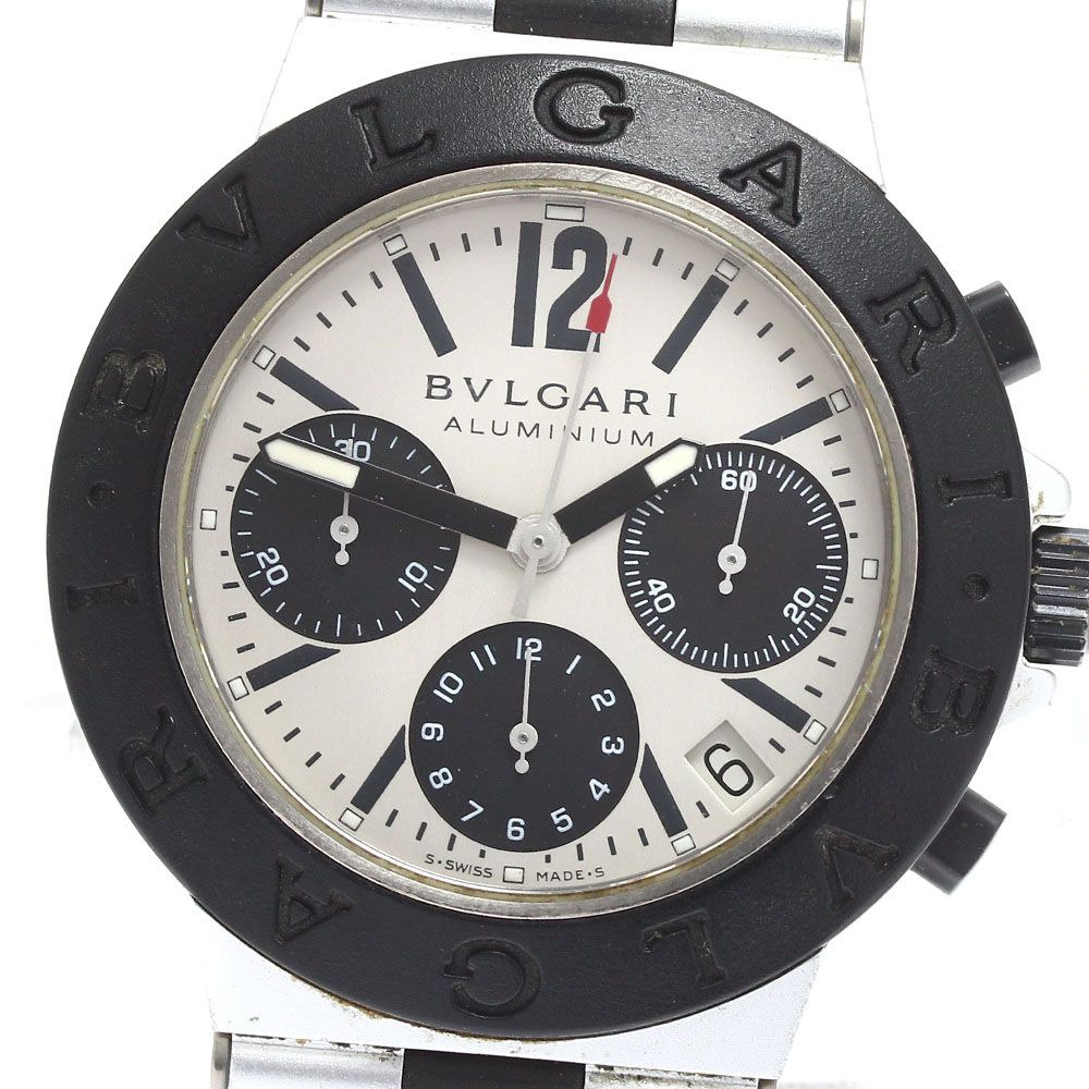ベルトジャンクブルガリ BVLGARI AC38TA アルミニウム デイト クロノ