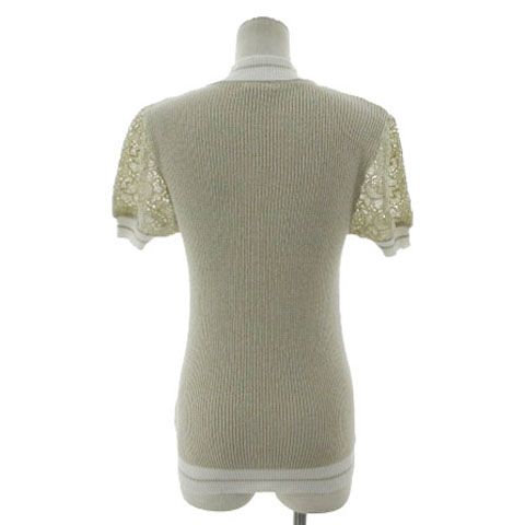 美品　VALENTINO ヴァレンティノ　レース　ニット　ポロシャツ　半袖　花柄 美品 VALENTINO ヴァレンティノ レース ニット ポロシャツ 半袖