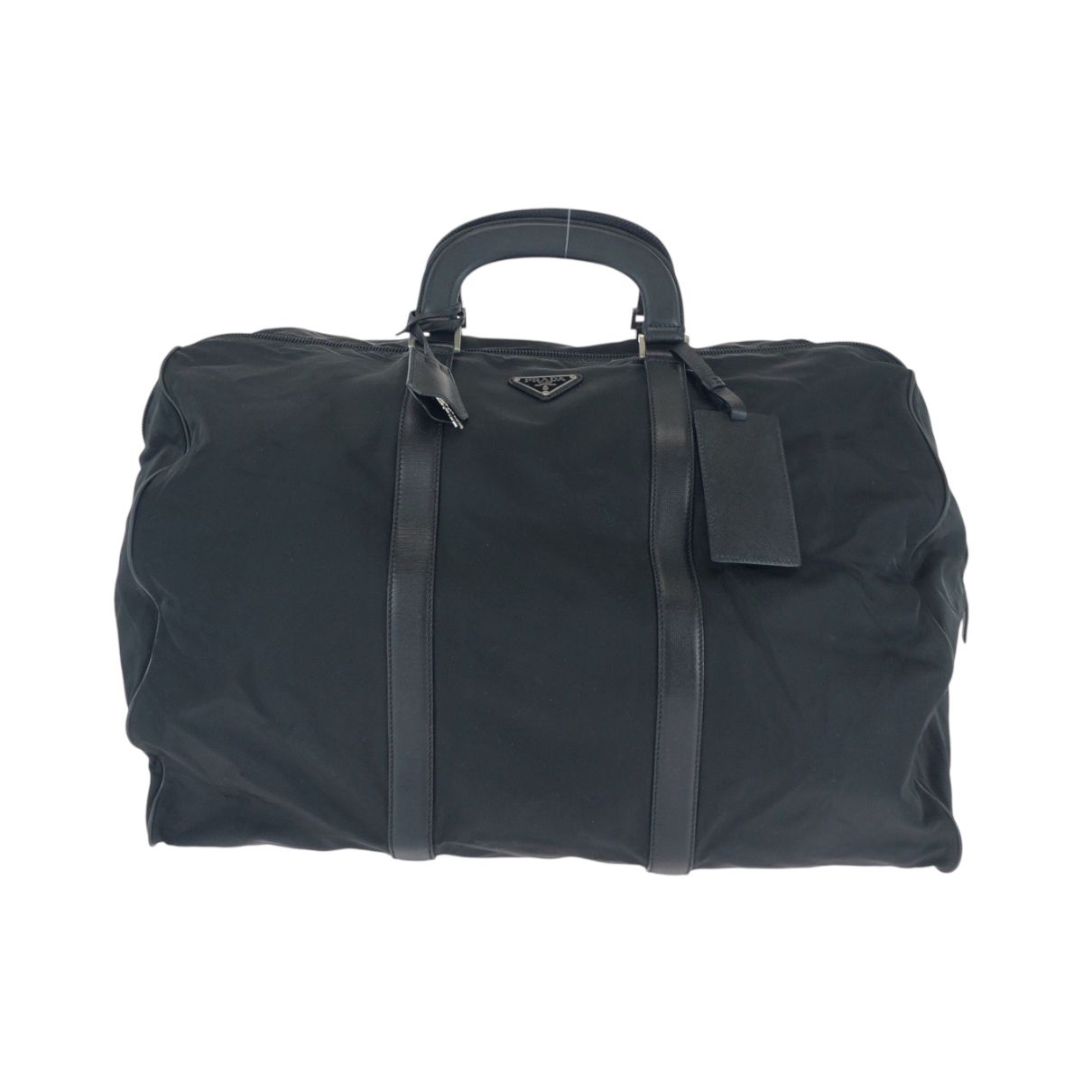 PRADA プラダ テスート 三角ロゴプレート ブラック 黒 シルバー金具  