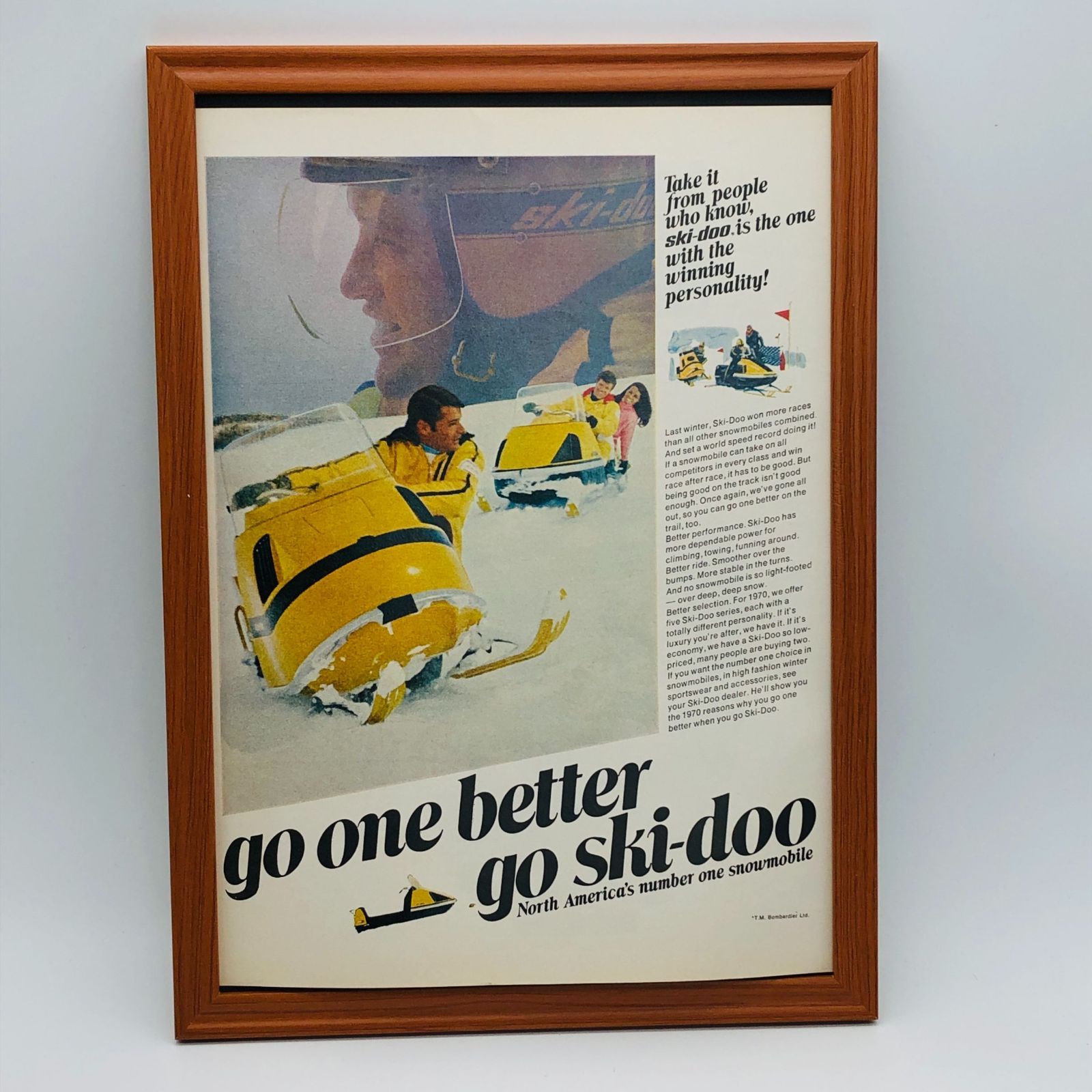 ビンテージ 広告 ポスター 『 スキードゥー (Ski-Doo) 』 1960's 額付