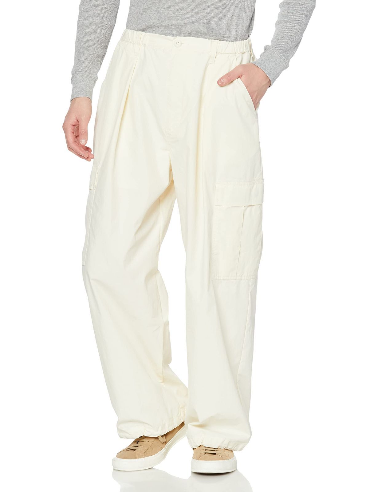 S_オフホワイト [アルファインダストリーズ] カジュアルパンツ スーパーワイドカーゴパンツ TB1085 メンズ OFF WHITE S
