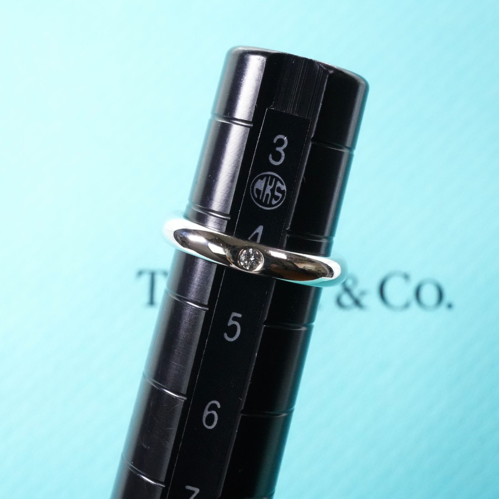 美品 ティファニー フラット バンド リング ダイヤモンド リング プラチナ TIFFANY&Co.】ティファニー フラットバンド Pt950プラチナ