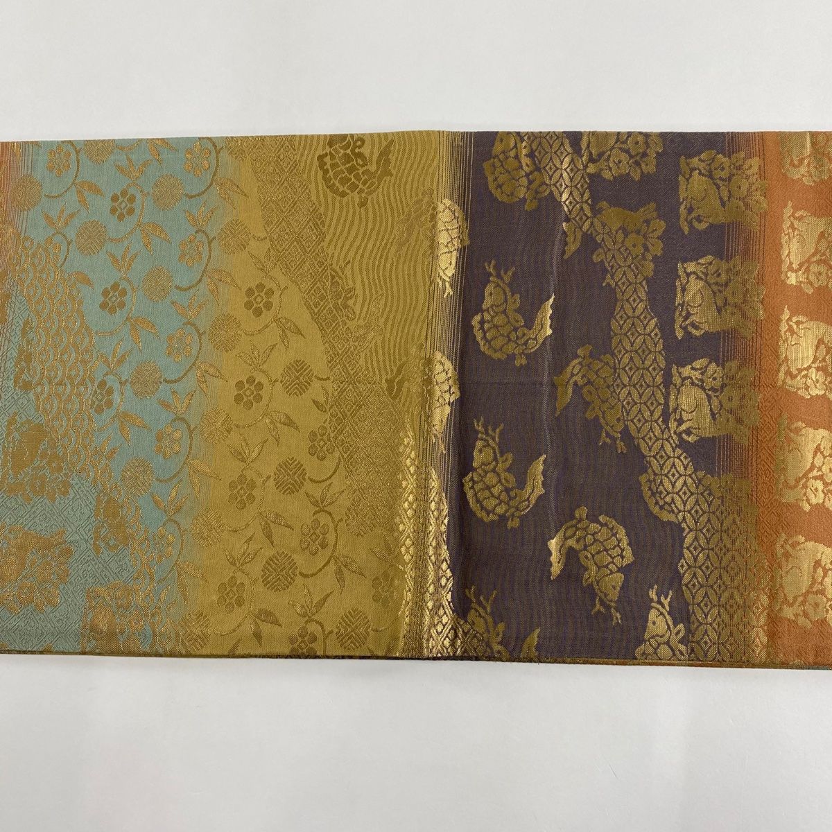 袋帯 美品 秀品 ますいわ屋 菊 蜀江文 金糸 箔 金色 六通 正絹