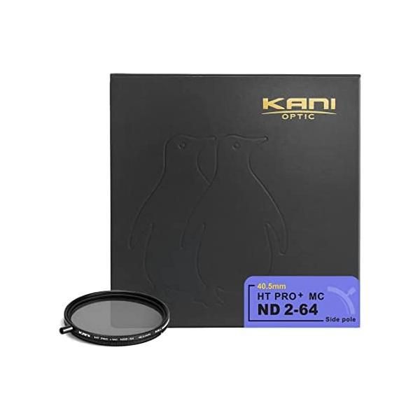 KANI 可変NDフィルター バリアブルND2-64 40.5mm 着脱式回転ノブ付 減光効果 1-5絞り分 | レンズフィルター 丸枠