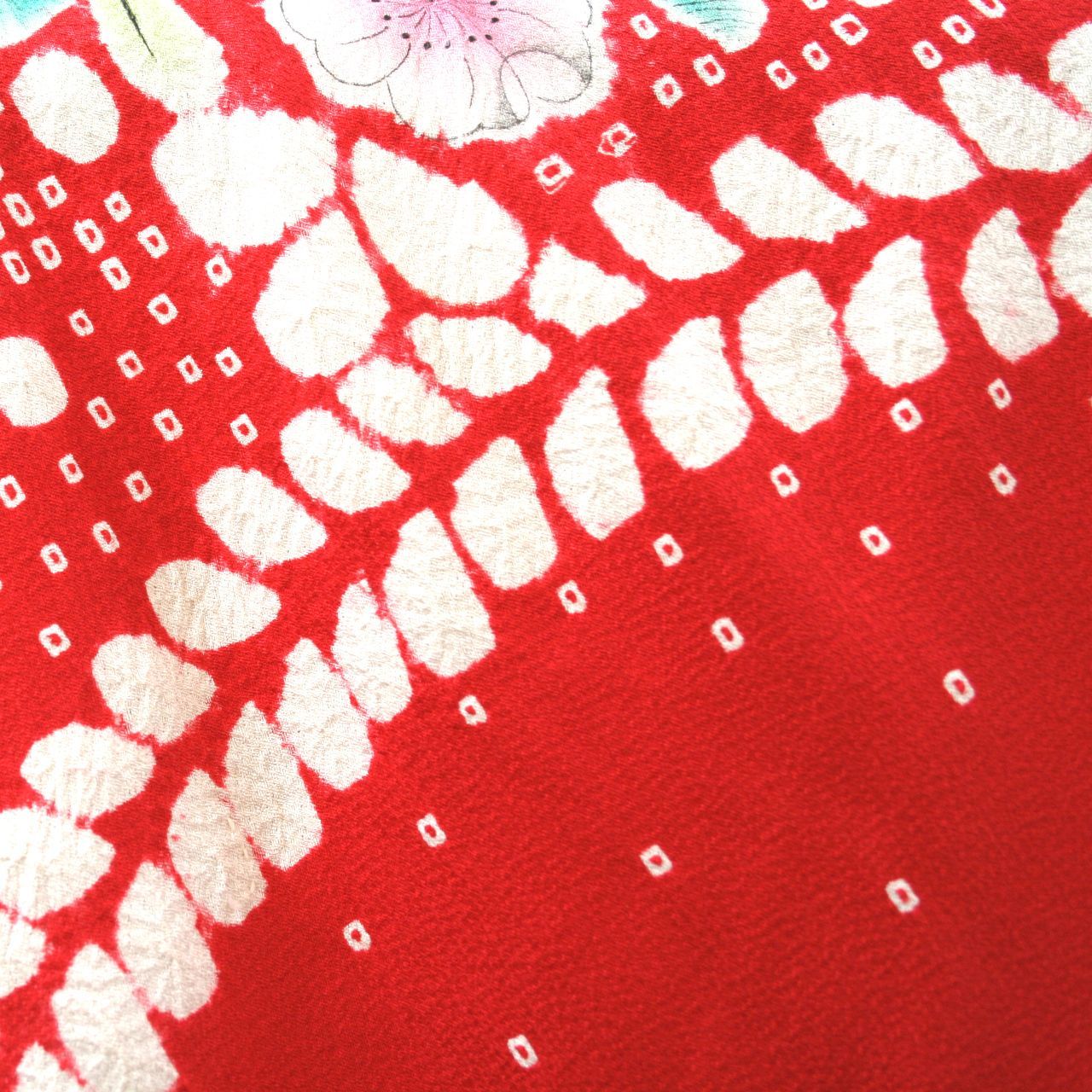  お仕立付き 正絹 ７歳 絞り 絵羽 赤 未仕立て品 七五三 3週間～4週間で発送 七五三 季節 年中行事