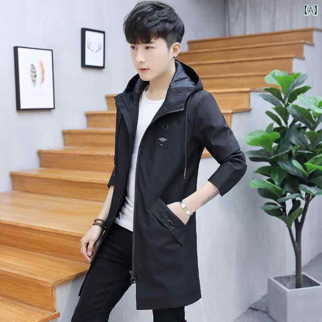 [M]メンズ ファッション 服  オシャレ シンプル 大人 かっこいい 大きいサイズ ストリート 紳士服  韓国スタイル ジャケット カジュアル ウインドブレーカー ミドル丈 服