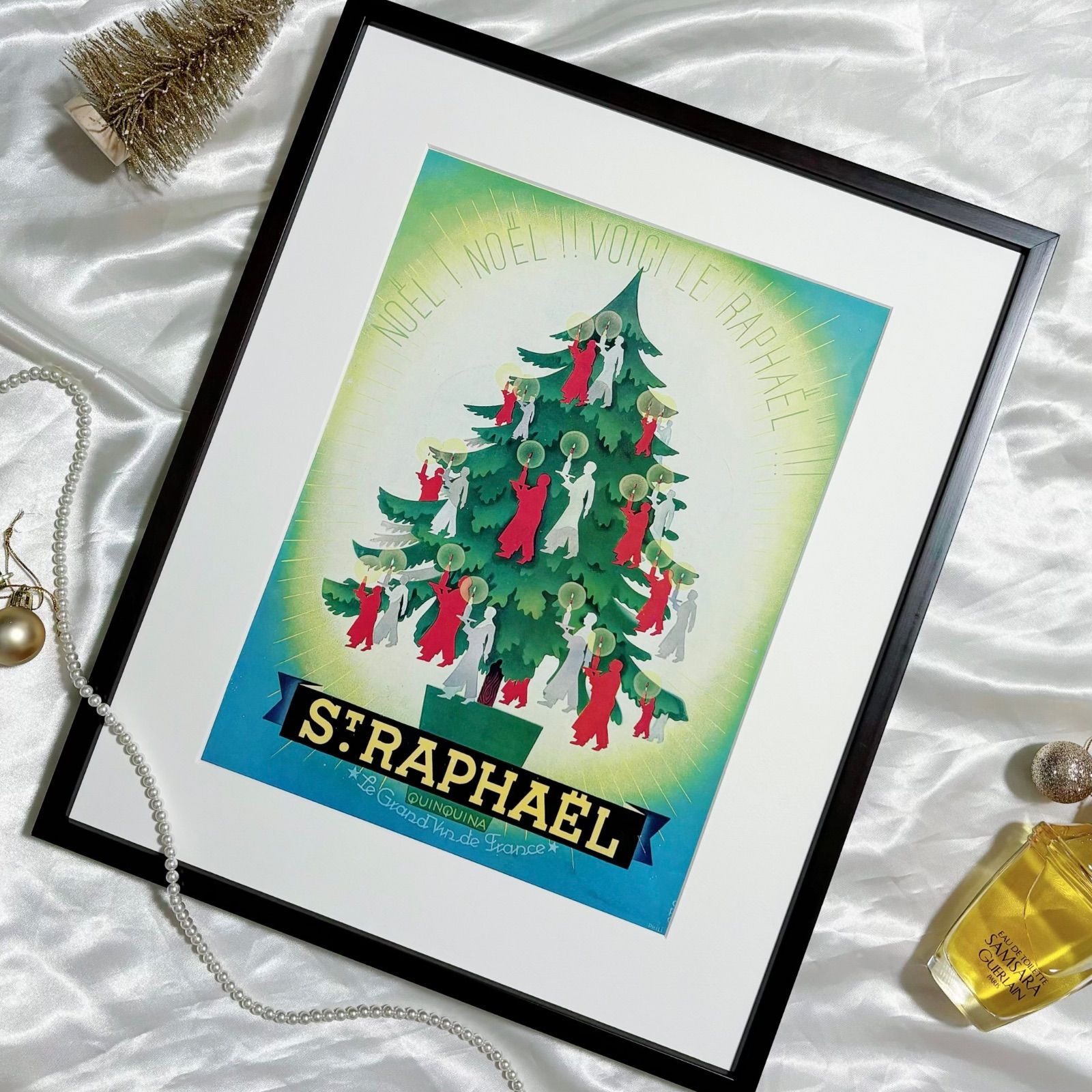 1937 広告＞St.Raphael クリスマスツリー ポスター ヴィンテージ