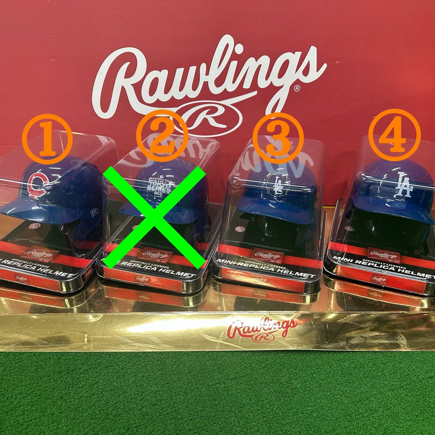 ローリングス 2025MLB ワールドツアー東京シリーズ ミニレプリカヘルメット ２つセット‼️ 開幕戦 シカゴカブス LAドジャース