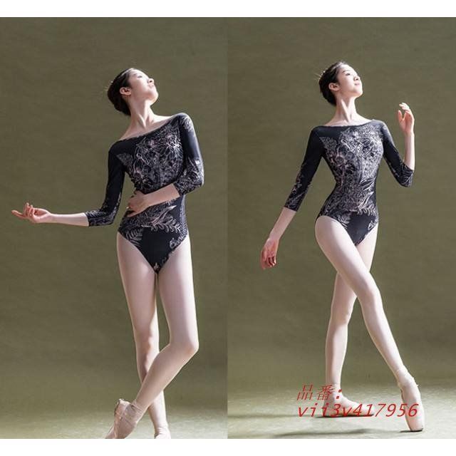 ラウンドネック レオタード お洒落 韓国 大人用 バレエ衣装練習着