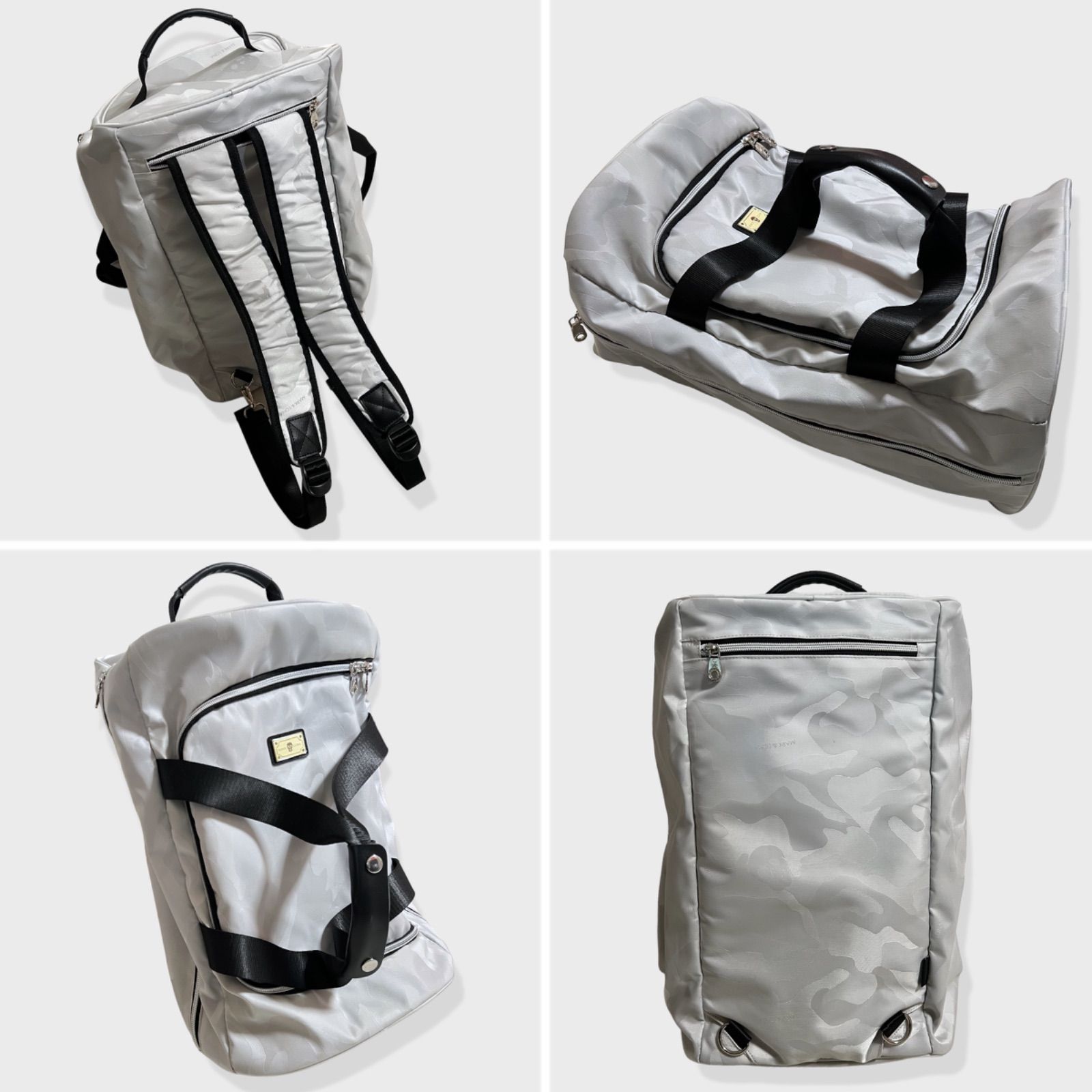 信頼 MARK&LONA カモフラ スカル ゴルフ ホワイト シルバー bag 3way ゴルフバッグ・キャディバッグ