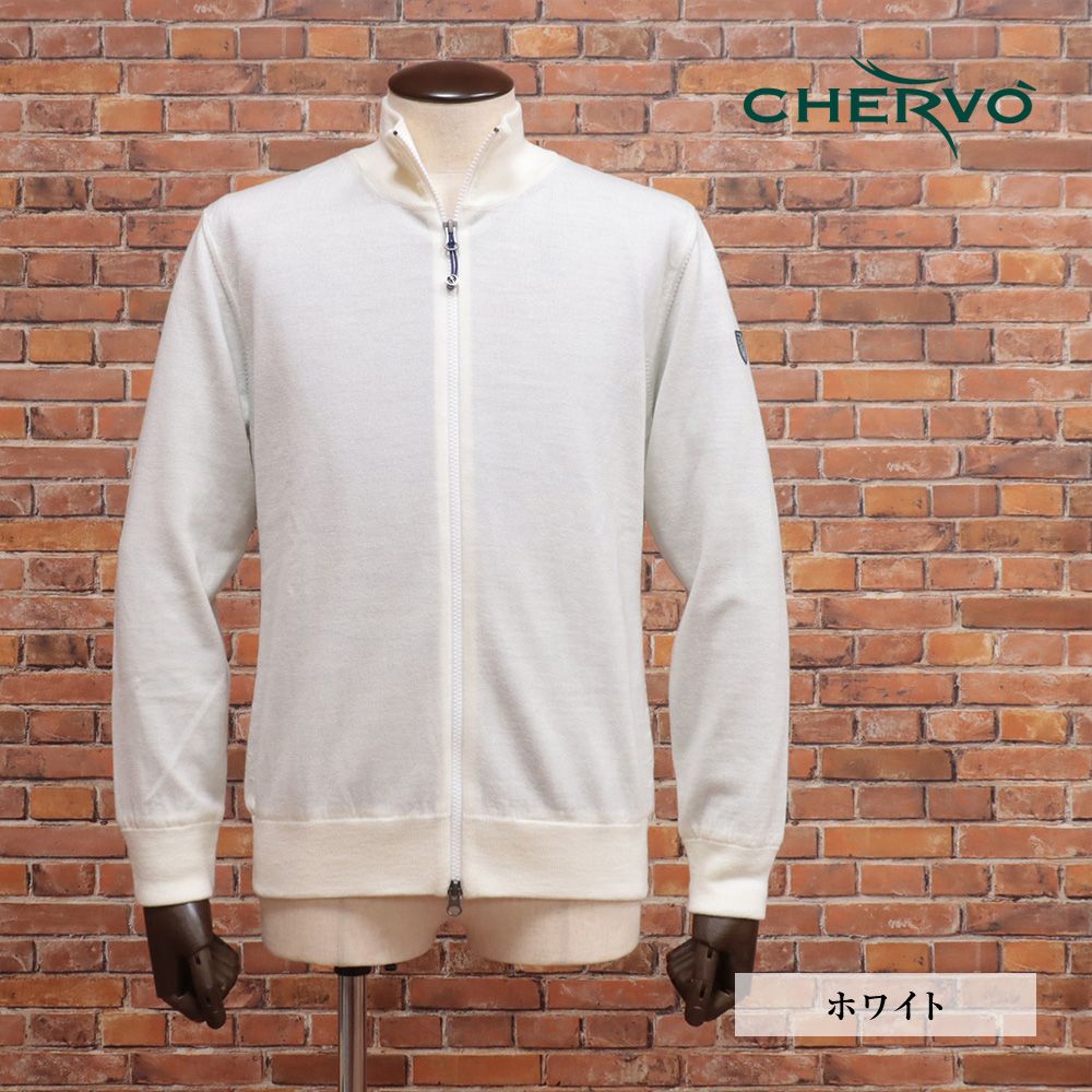 秋冬/CHERVO/XLサイズ/トラックジャケット NIHAD ウール100％ 無地 定番 ゴルフ イタリア製 新品/白/ホワイト/md130/