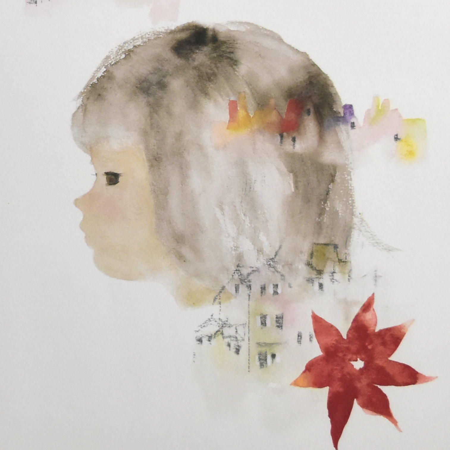 いわさきちひろ 「ポインセチアと少女」 リトグラフ 真作保証 500部