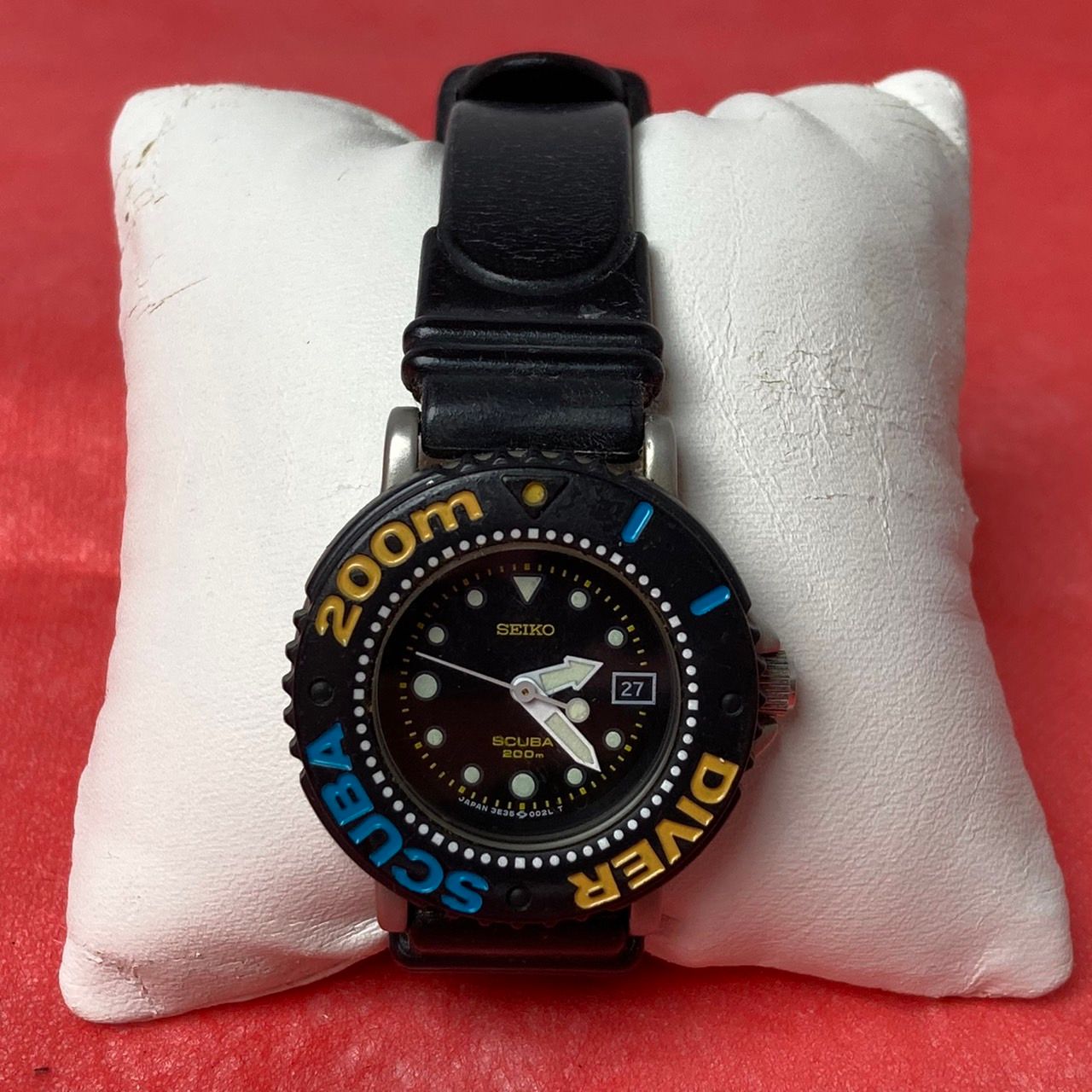 SEIKO】 クォーツ式腕時計 SCUBA ミニダイバー プラスチック製ベゼル-