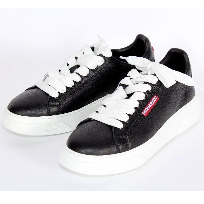 ディースクエアード レザー スニーカー ブラック SNW0354 Bumper DSQUARED2 ディースクエアード レザー スニーカー ブラック