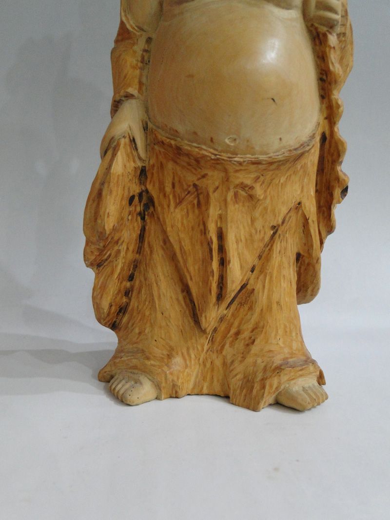 セール！・木彫　柘植 布袋様　弥勒菩薩 富山井波彫刻　30cm 今だけ価格！】 木彫 柘植 布袋様 弥勒菩薩 富山井波彫刻 30cm