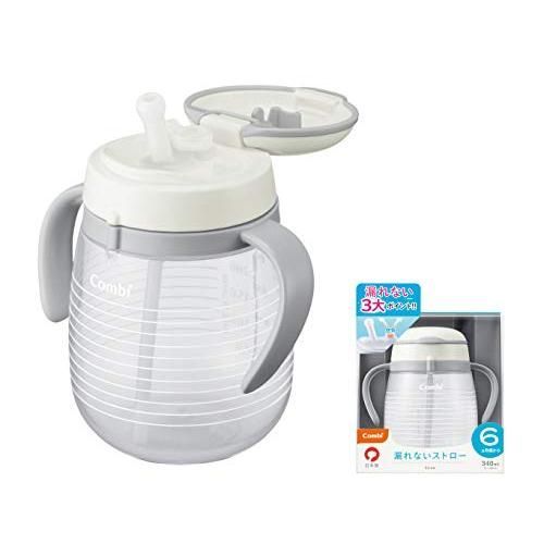 コンビ ラクマグ 漏れないストロー ボーダー ホワイト 3 ボーダー 1個 x 1