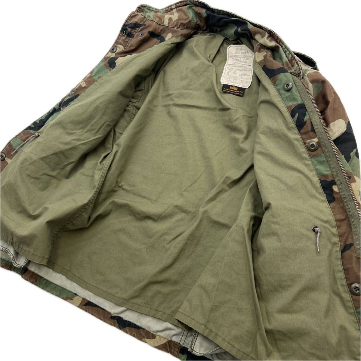 80s ☆ ALPHA ☆ M65 USA製 SCOVILL ジッパー カモフラ ミリタリー