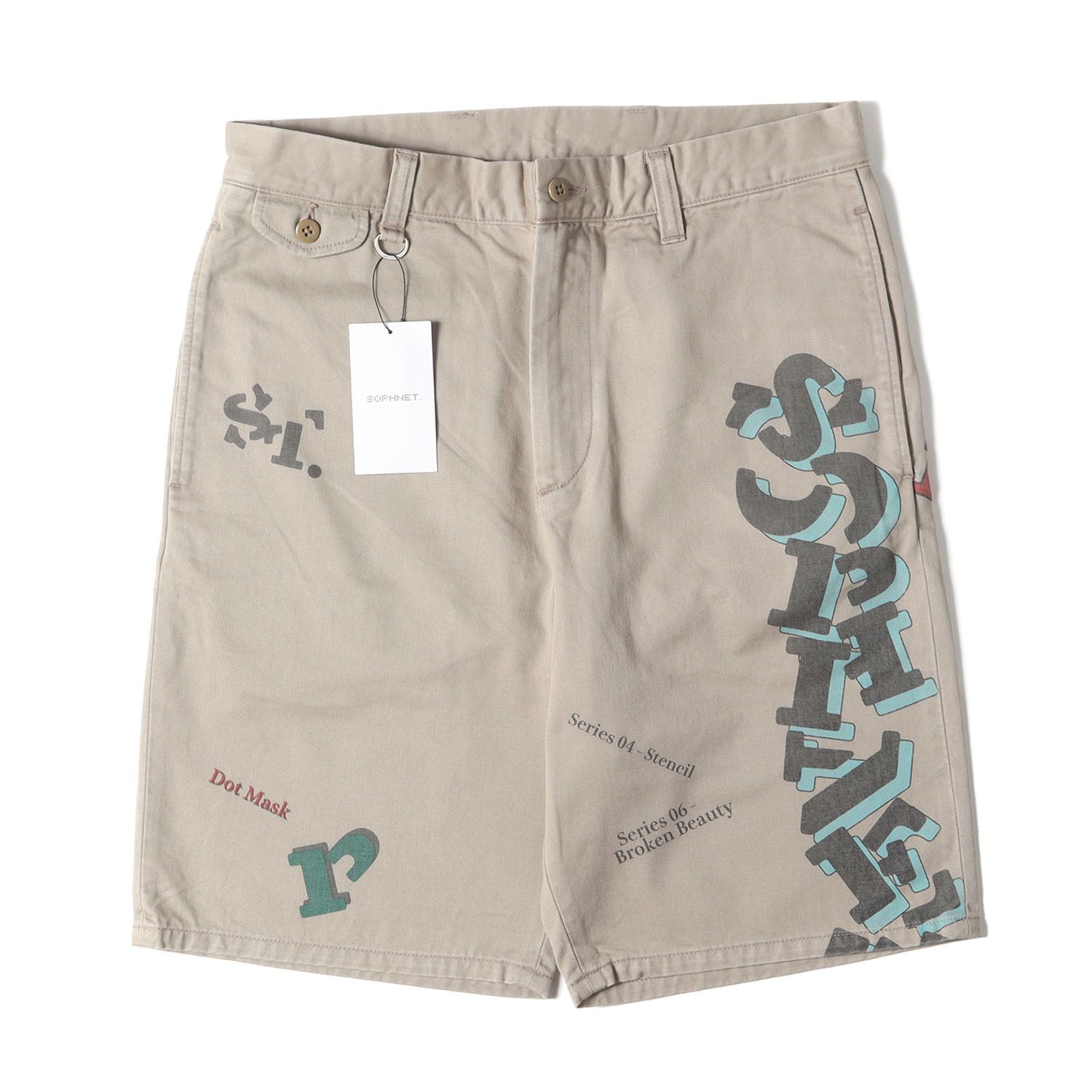 SOPHNET ソフネット パンツ サイズ M | 25SS SIMON TAYLOR グラフィック チノ ショーツ LOGO CHINO SHORTS | ベージュ | ボトムス ショートパンツ メンズ