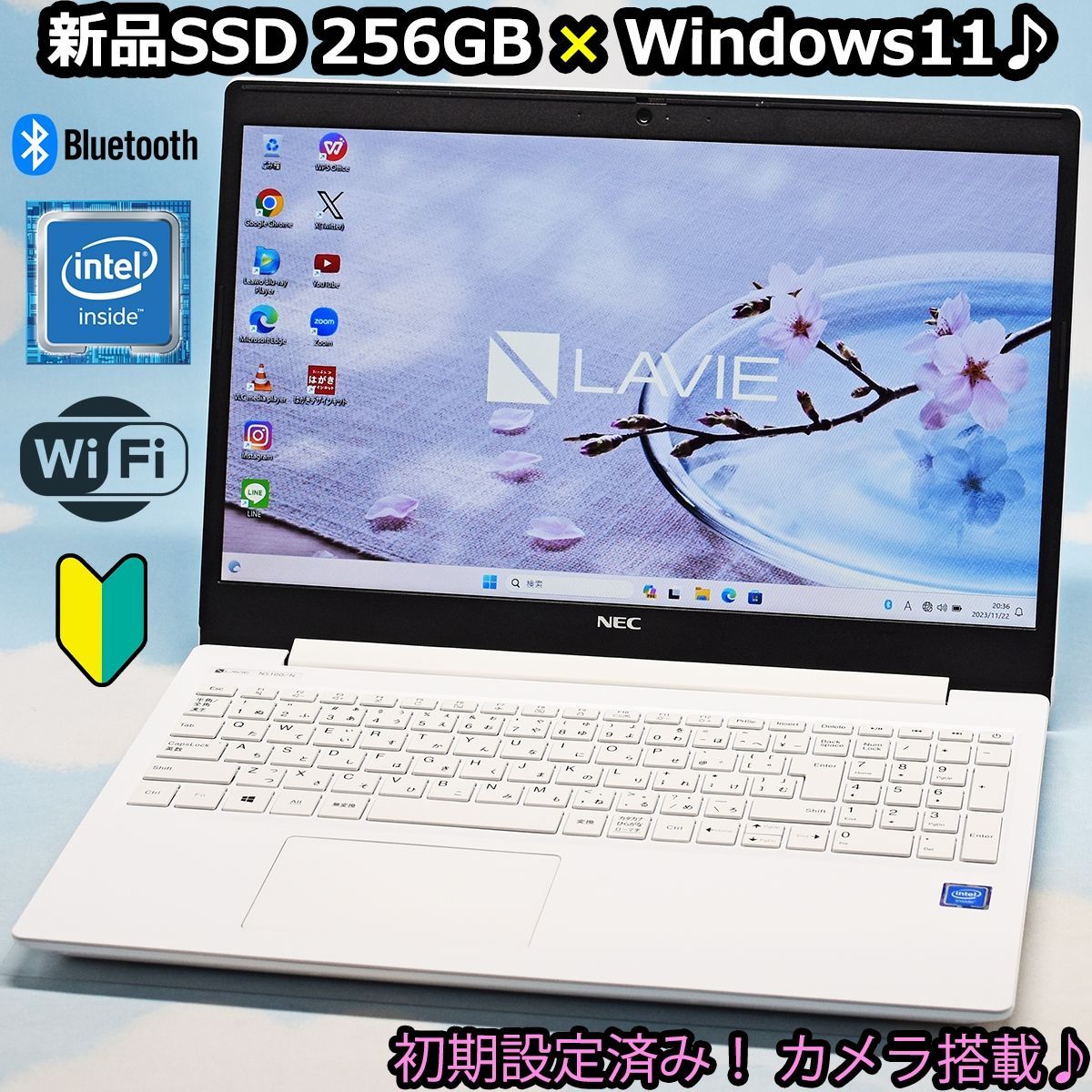 2019年製 NEC 新品SSD 256GB、Bluetooth、カメラ、マイク、WiFi搭載