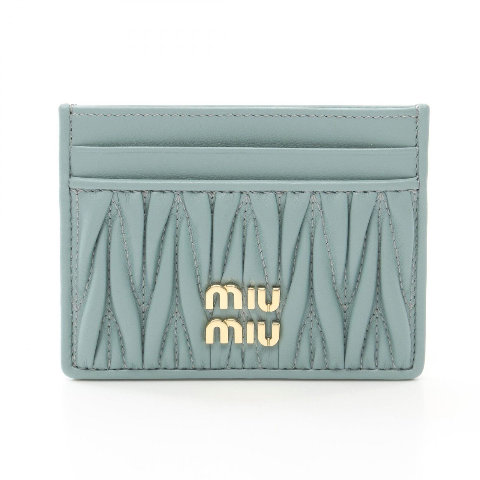 ミュウ ミュウ Miu Miu カードケース MATELASSE マテラッセ 5MC076AFPPF0035 ブルー系 レザー カードケース レディース
