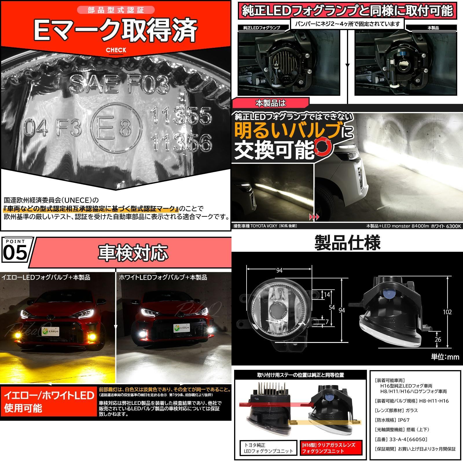 新品 ピカキュウ LED 後期型トヨタ車対応 ガラスレンズ