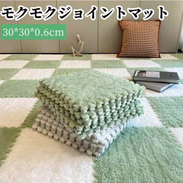 ジョイントマット もこもこ 起毛 柔らかい ラグ カーペット 保温防寒 床暖房対応 ジョイントマット 防音 抗菌防臭 防ダニ 大判 自由に組み 10枚