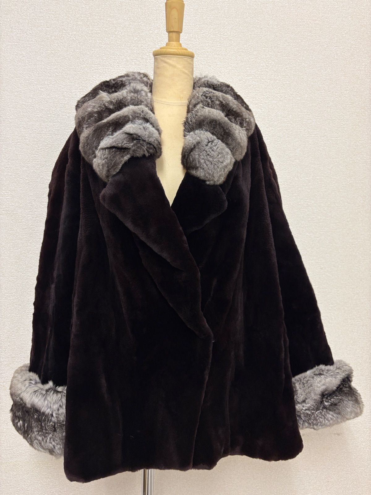 ミンク チンチラ 毛皮コート リアルファー C25102618