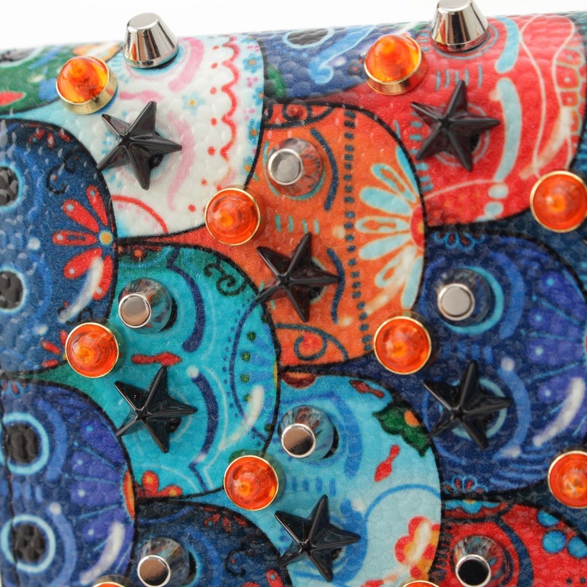 クリスチャンルブタン スタッズ 二つ折り財布 コンパクトウォレット  