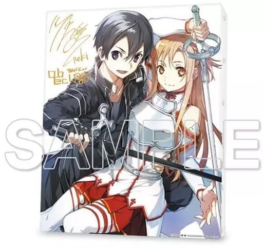 キャンバスボード・キャンバスアート キリト＆アスナ 複製サイン入り