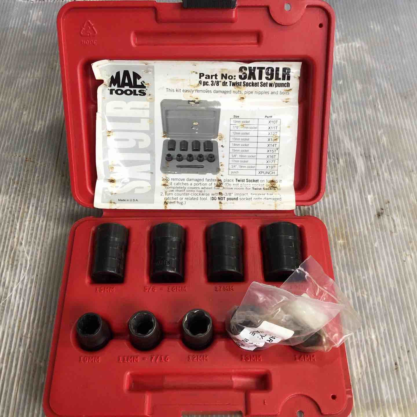 マックツール MACTOOLS MAC 3|8ツイストソケットセット SXT9LR パンチ無し 草加店