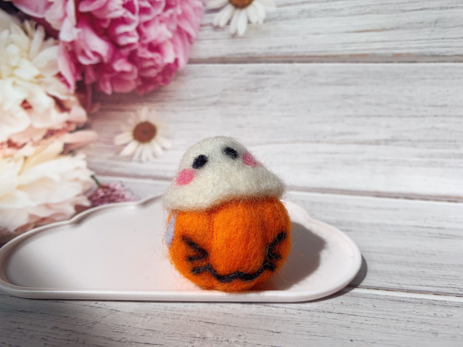 羊毛フェルト キモかぼちゃ＆カワおばけ ハロウィン ハンドメイド