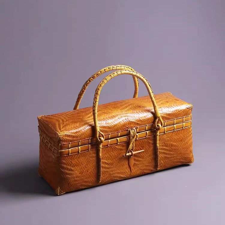 篭バック カノン、ブラウン(シバヤマさんの手づくりカゴ)昭和レトロ