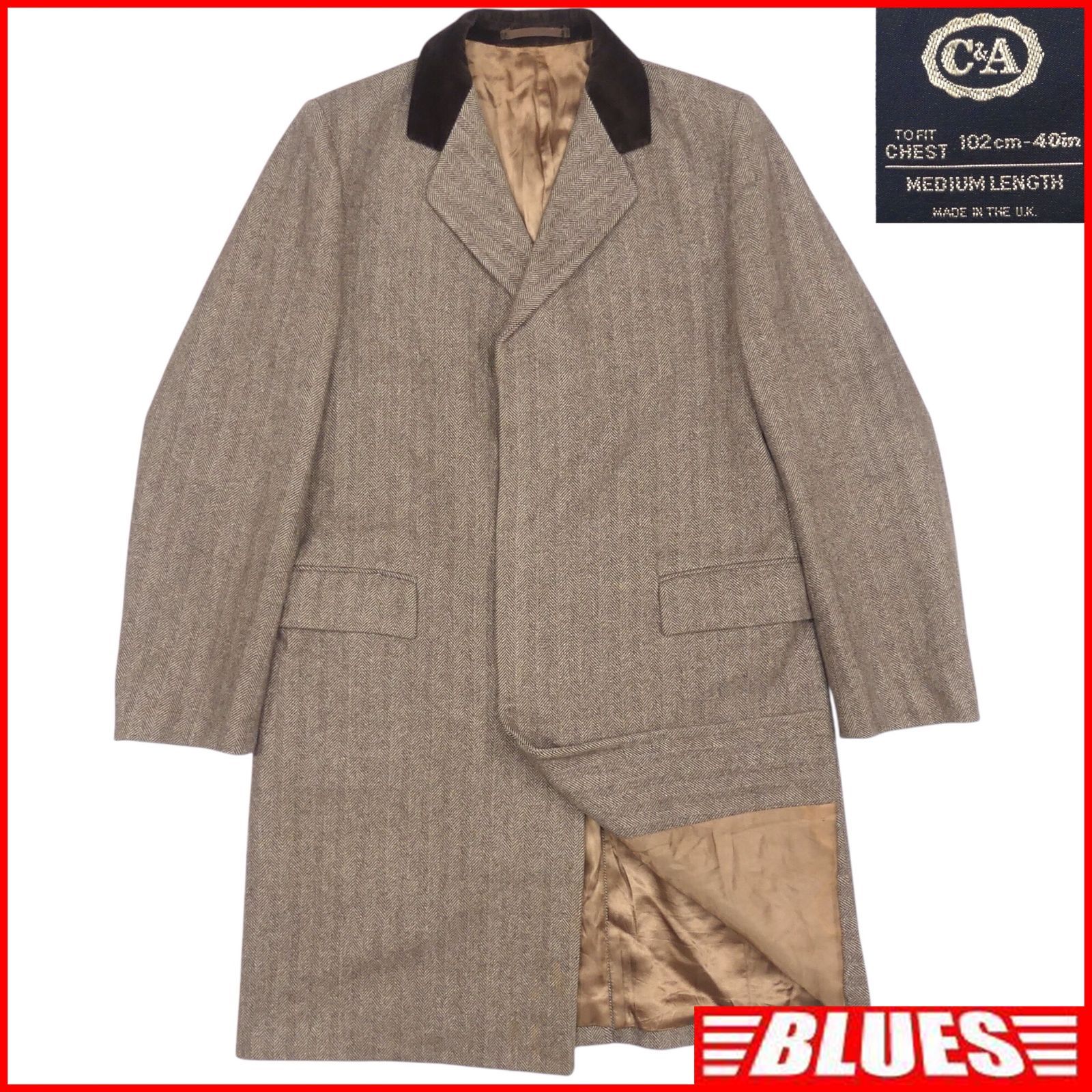 90's Y's for men ウールヘリンボーン　チェスターコート　古着 楽天市場】60s ハリスツイード チェスター コート メンズ M 程
