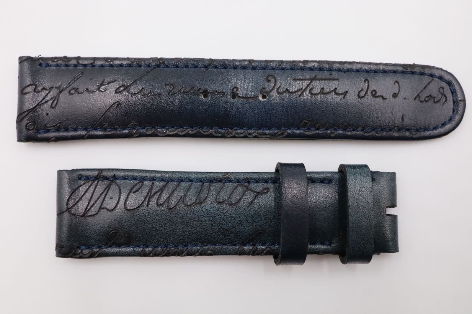 20mm-18mm ベルルッティ カリグラフィー 腕時計革ベルト カーフ 牛革