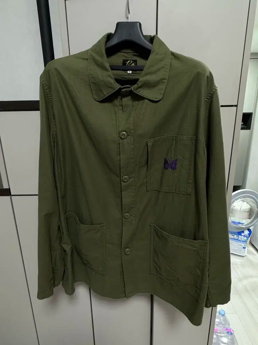 ニードルズ カバーオール ジャケット サテン オリーブ M