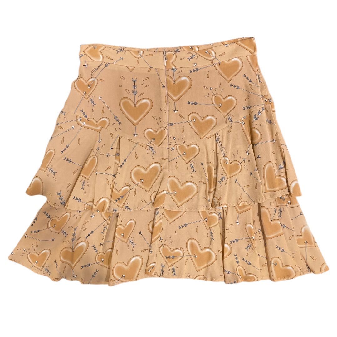 エリザベッタフランキ ELISABETTA FRANCHI リボンスカート 40 サイズ ベージュ レディース ハートフリルスカート イタリア製