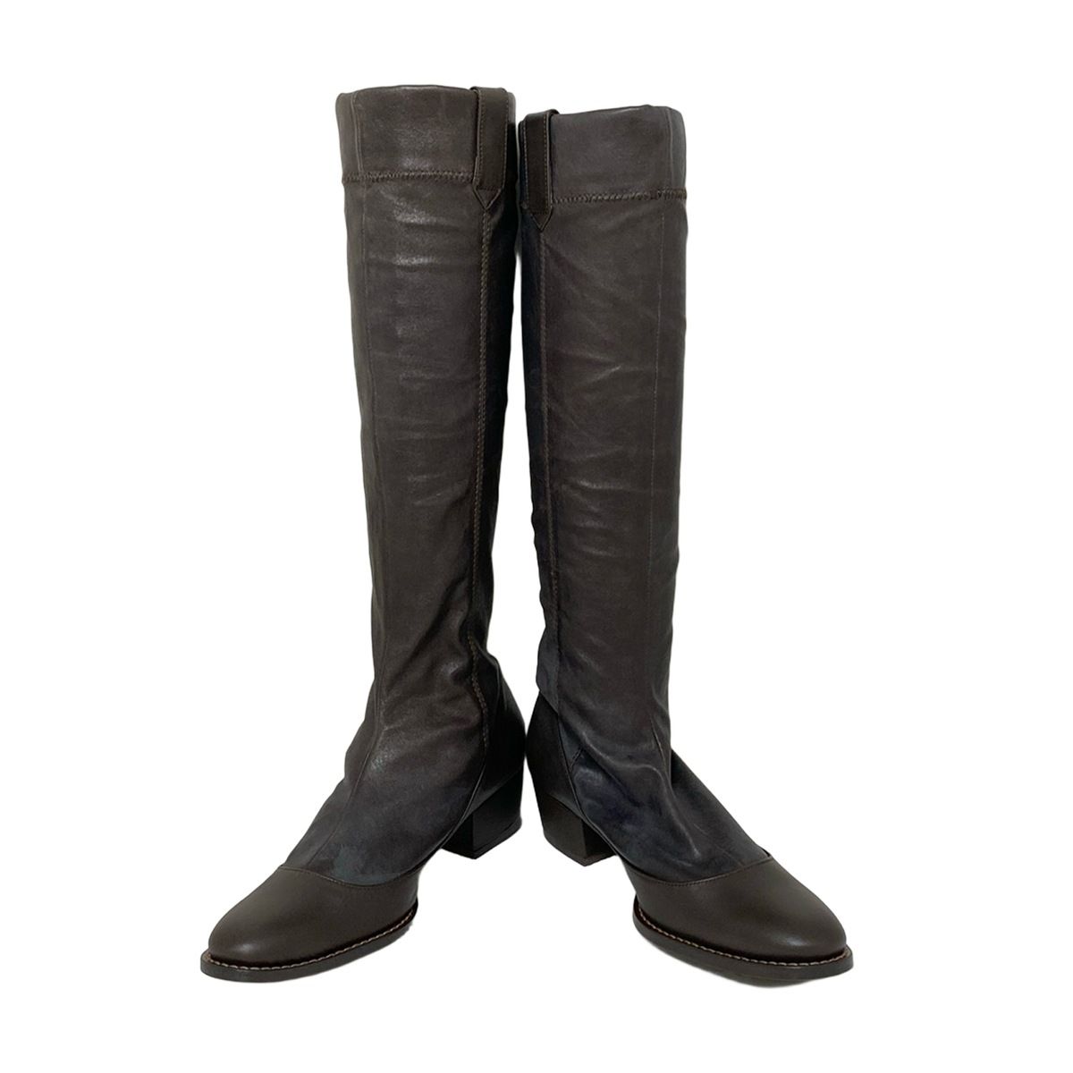 ISSEY MIYAKE FETE イッセイミヤケフェット ロングブーツ S レディース - ダークブラウン レザー