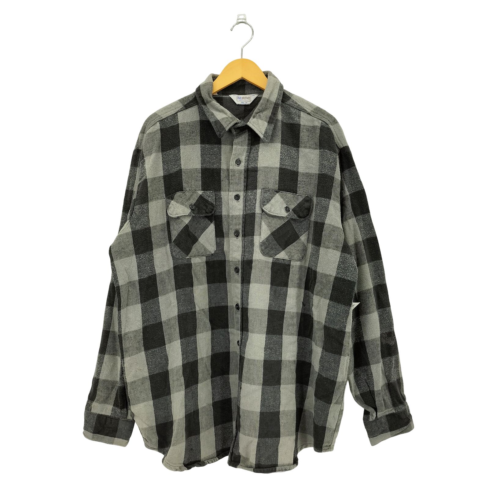 ファイブブラザー FIVE BROTHER 70-80s 三角タグ BIG SIZE フランネルチェック 長袖シャツ メンズ 3XL