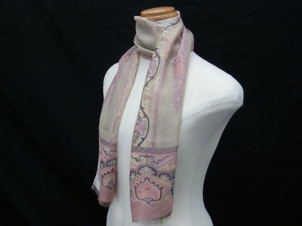 ETRO ペイズリー柄 シルクストール ピンク系 ETRO エトロ シルク