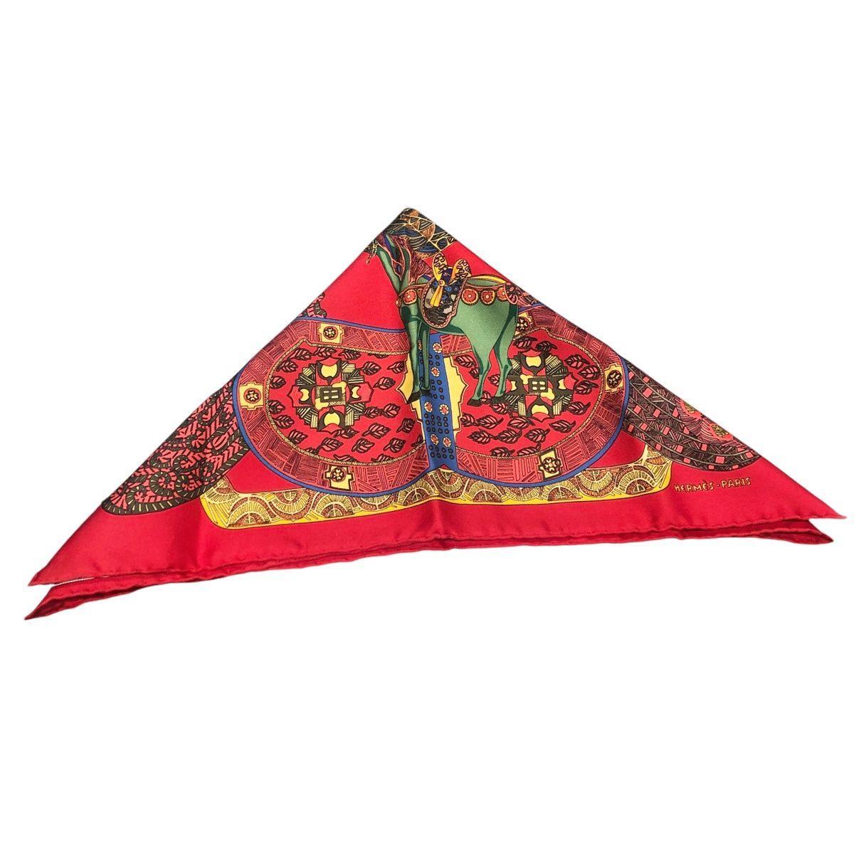 【美品】HERMES エルメス カレ 45 プチカレ ステップ美術 中古】 HERMES エルメス プチカレ ART des STEPPES ステップ美術
