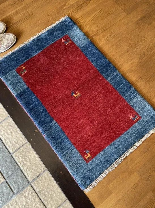 ペルシャ ギャッベ 手織り 草木染め アマレ 本物 玄関マット イラン産