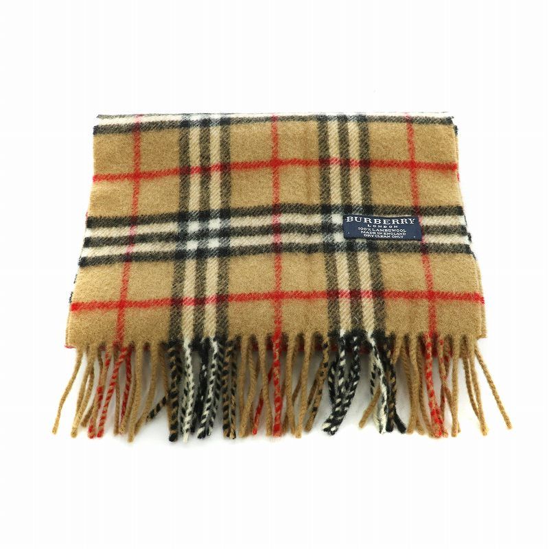 BURBERRY マフラー ノバチェック カシミヤ100 英国製 希少カラー