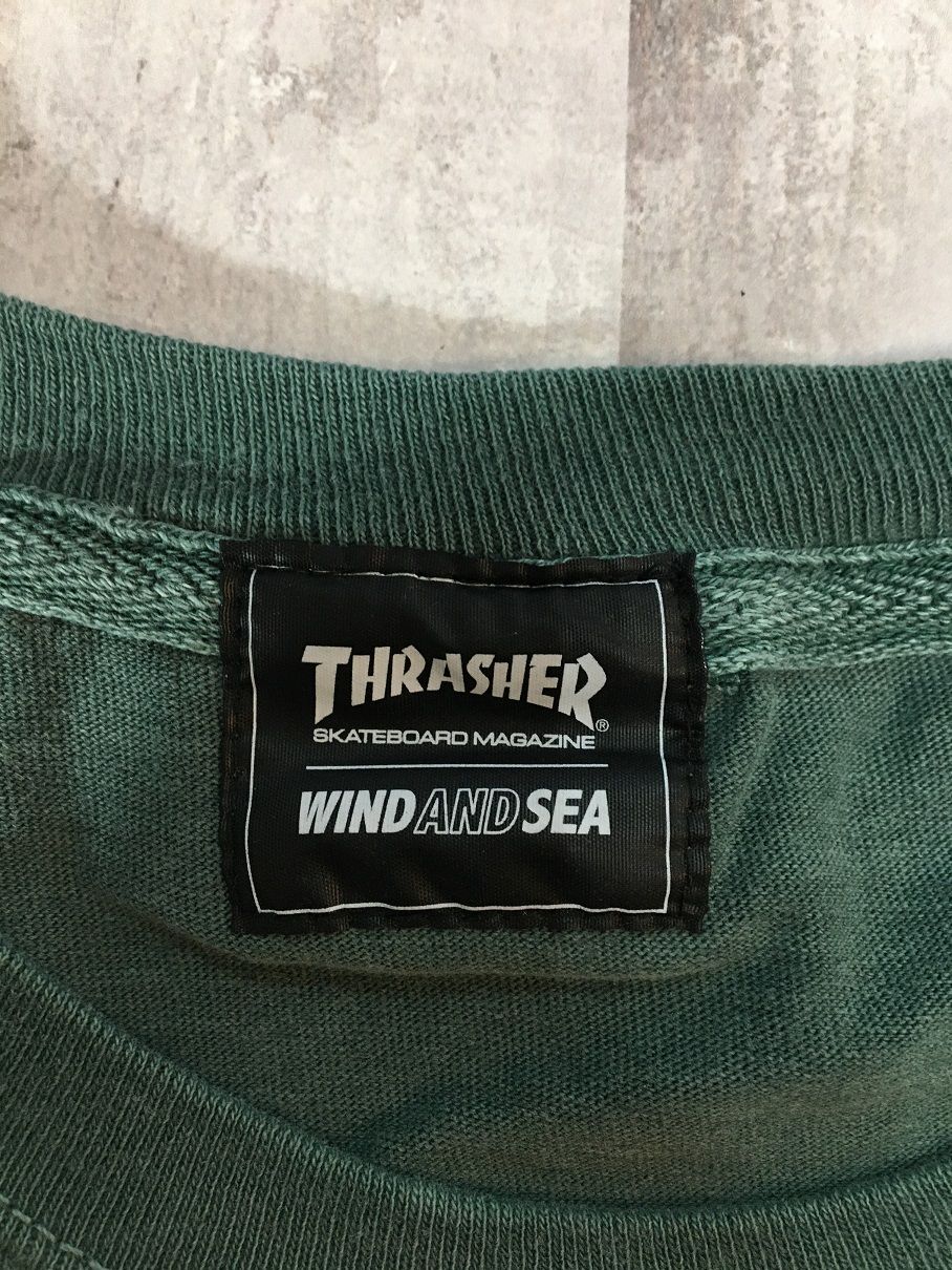 WIND AND SEA × THRASHER WDS S/S POCKET TEE 1 ウィンダンシー スラッシャー ポケットＴシャツ 23ss  WDS-C-THRS-23-Q4-03 BLUE SPRUCE【2955-004】