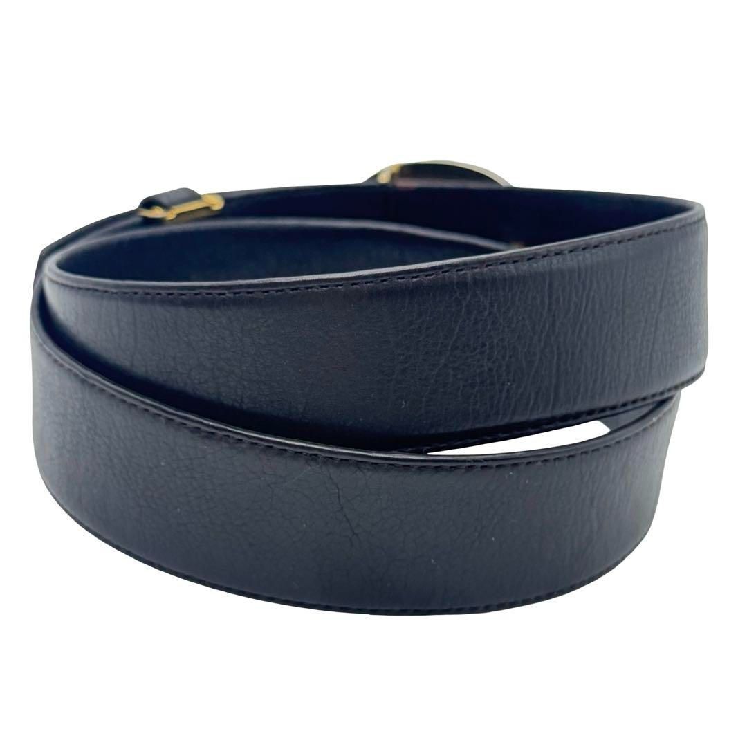 メンズ Dior ブラックレザーベルト ゴールドバックル 110cm Dior ブラック レザーベルト ゴールドバックル Christian Dior