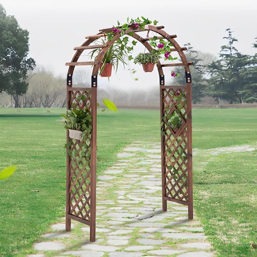 フラワーアーチ　組み立て品 ガーデニング用品 Floraliesバラアーチガーデンアーチ木製アーチ組立簡単耐候性
