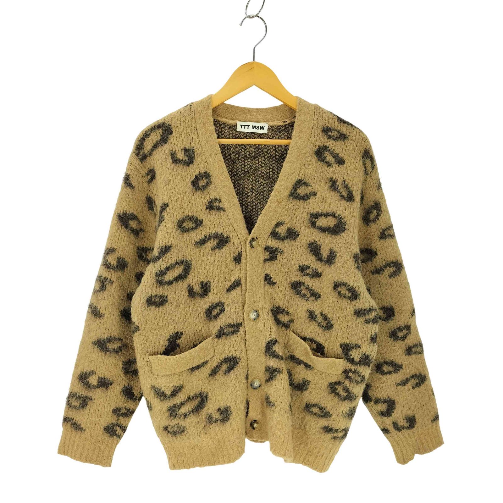 ユーズドフルギ USED古着 TTT_MSW 20AW ttt_msw leopard mohair cardigan レオパード柄モヘアカーディガン メンズ JPN：M 