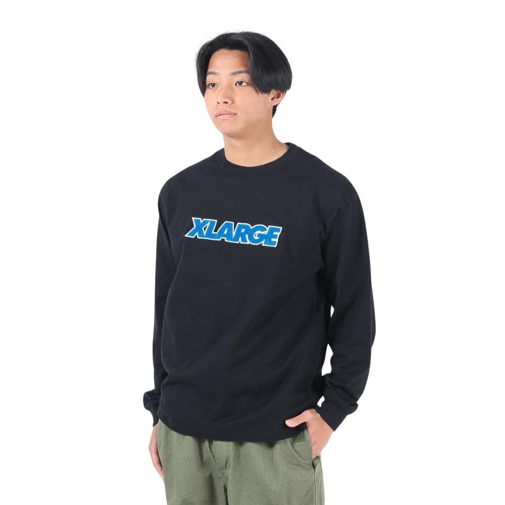 Size:S_Color:ブラック [エクストララージ] Tシャツ STANDARD LOGO L/S TEE メンズ BLACK