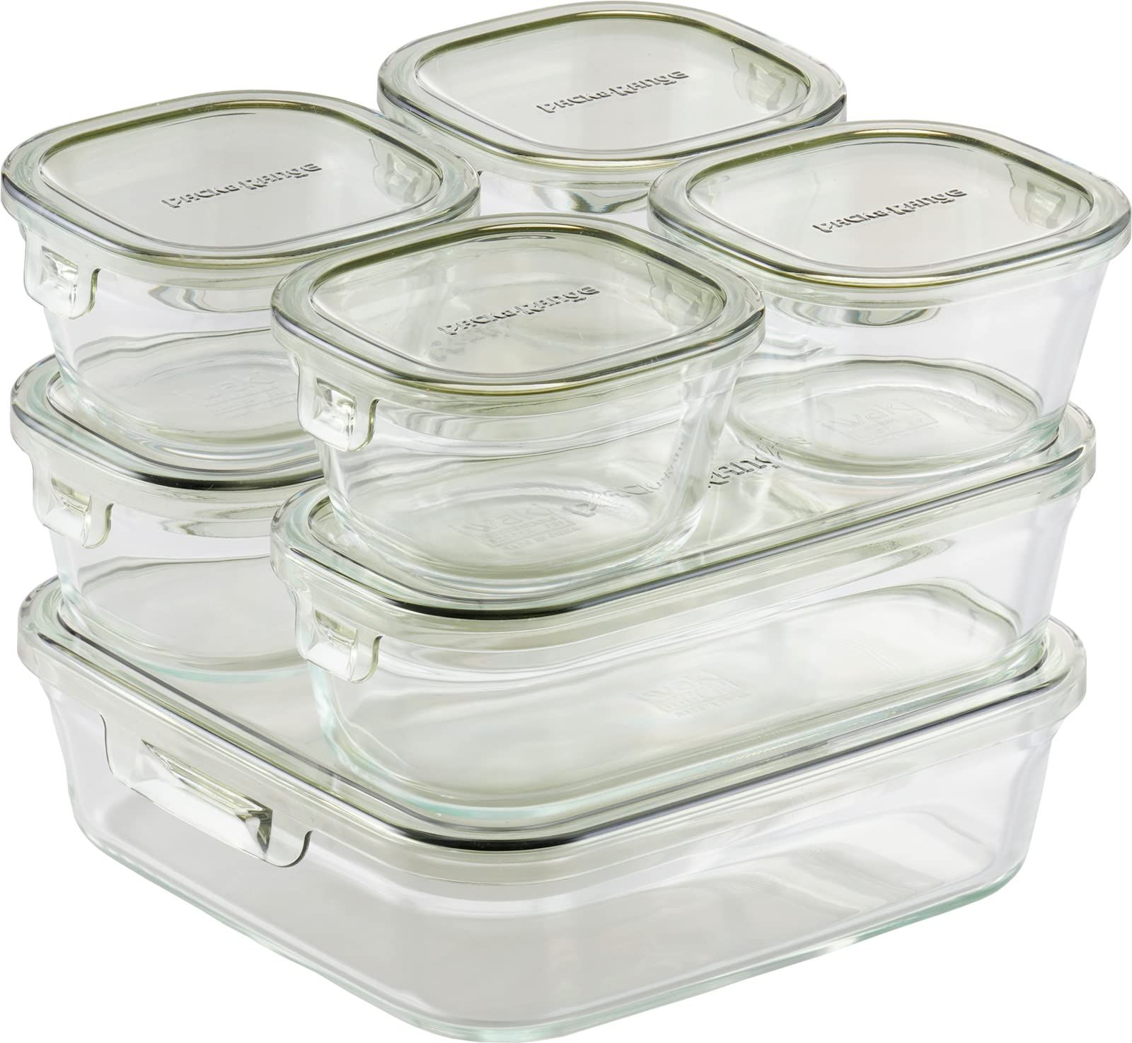 保存容器 オリーブグリーン 耐熱ガラス システムセット パックu0026レンジ iwaki(イワキ) PC-PRN7G4