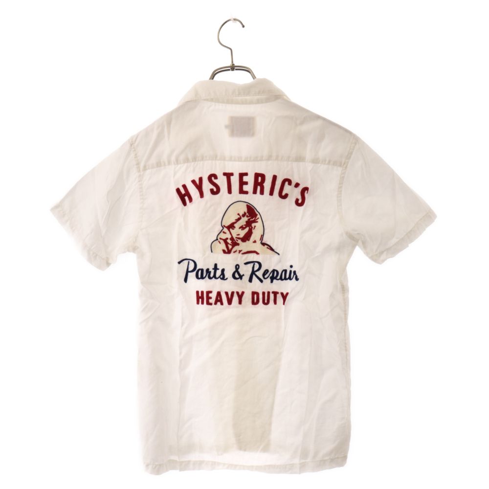 HYSTERIC GLAMOUR (ヒステリックグラマー) HEAVY DUTY刺繍 ボーリングシャツ 0251AH07 ホワイト